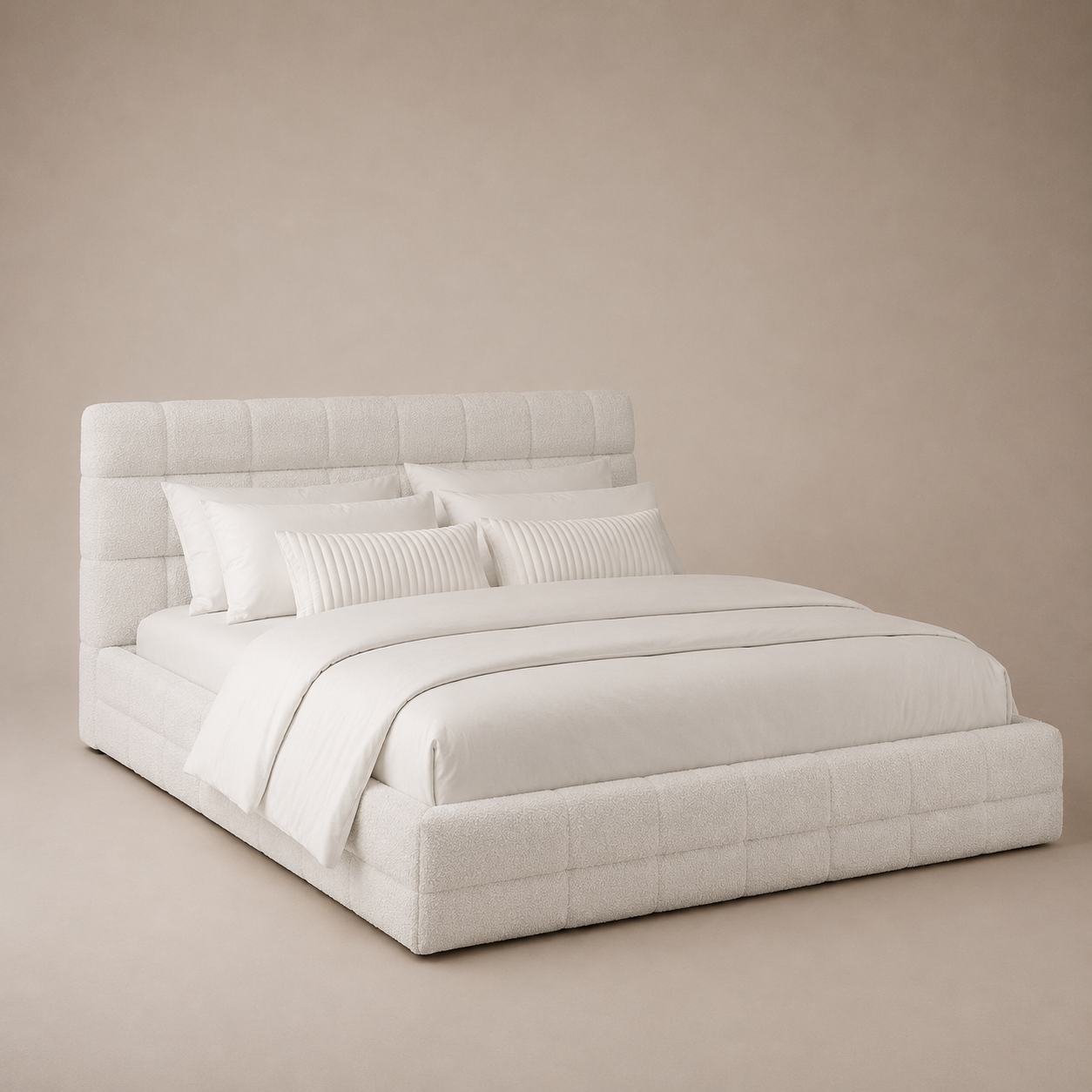 Cloud Bouclé Queen Platform Bed