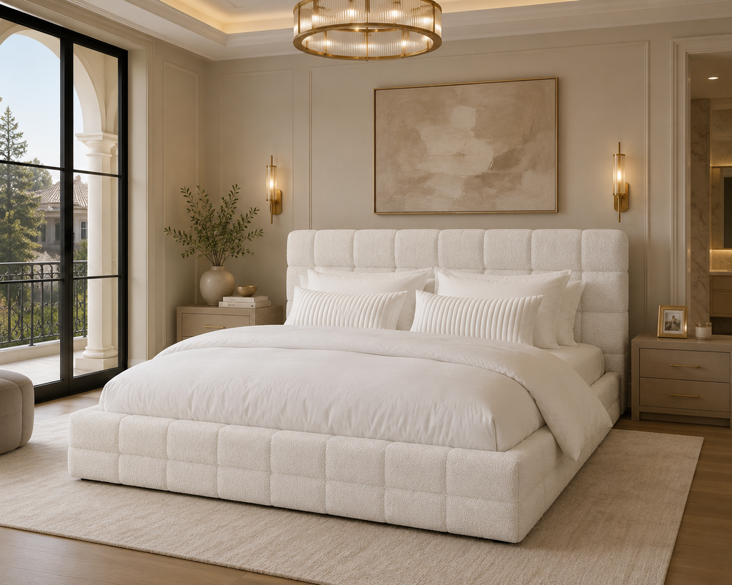 Cloud Bouclé Queen Platform Bed