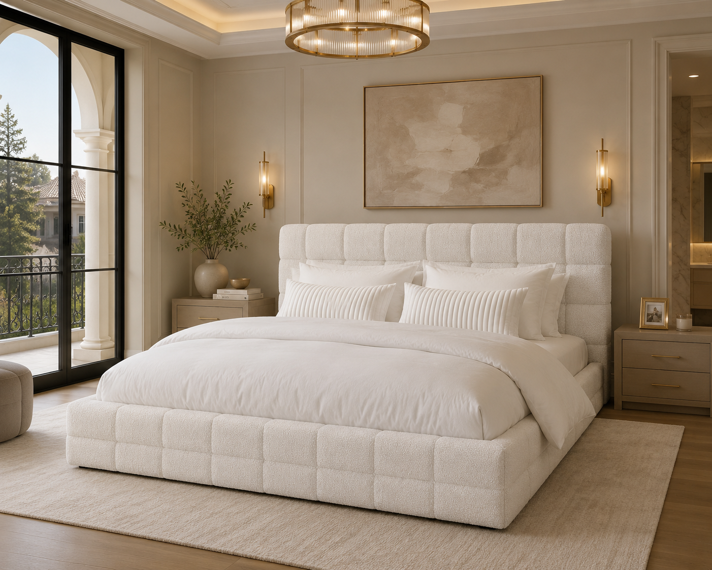 Cloud Bouclé Queen Platform Bed